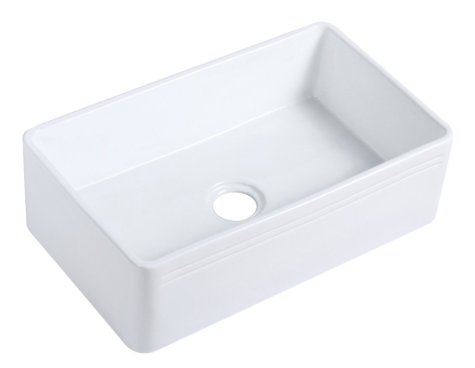 White Farmhouse Kitchen Sink White porcelain Vitreous